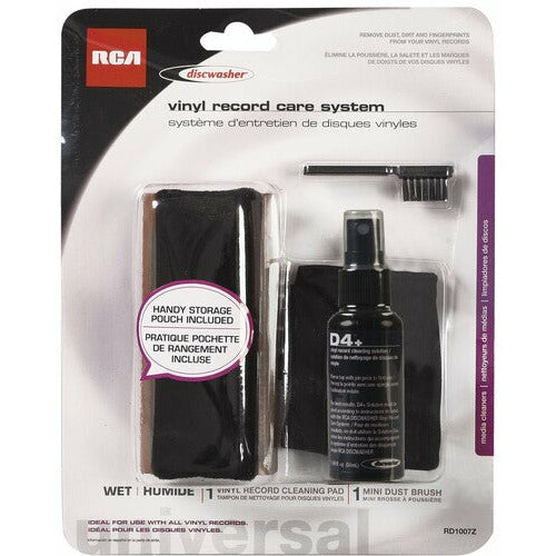 Discwasher - D4+ Record Care System Includes - Fluid, Brush & Storage Bag