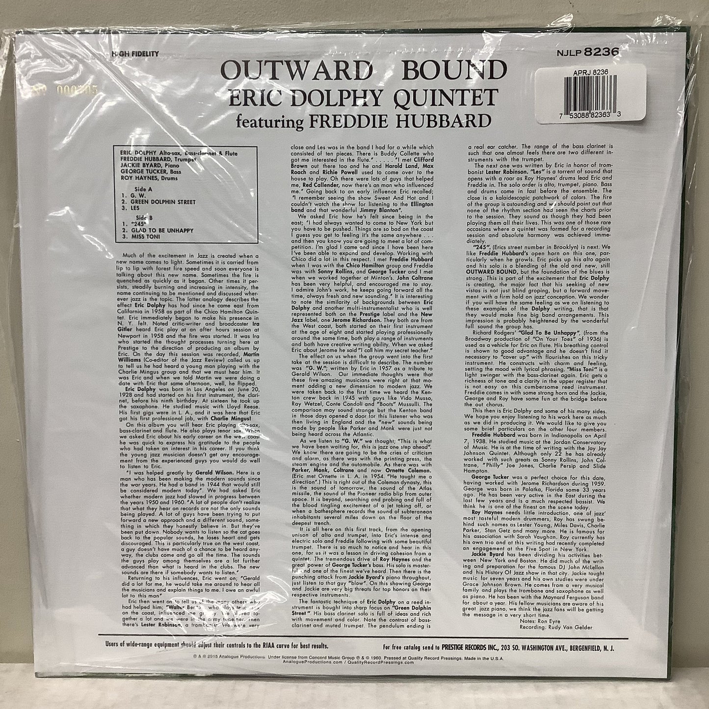 Eric Dolphy - Outward Bound - Analogue Productions LP