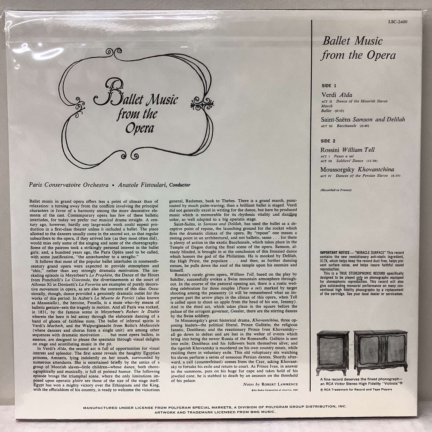 Anatole Fistoulari/Various Composers - Ballet Music from the Opera - Classic Records 45RPM 1-Sided 4x LP