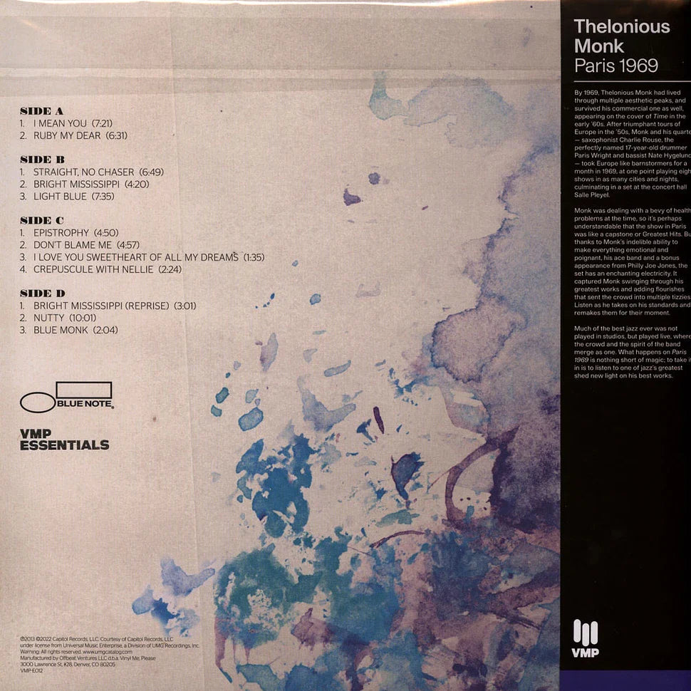 Thelonious Monk - Paris 1969 - Vinyl Me Please LP