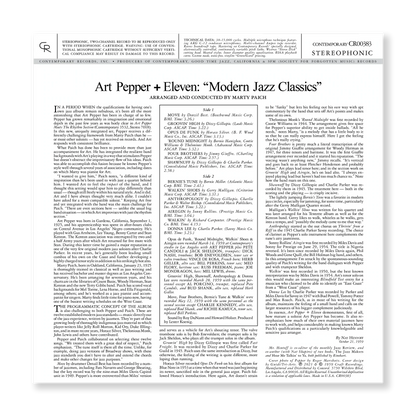 Art Pepper - +11 - Contemporary LP