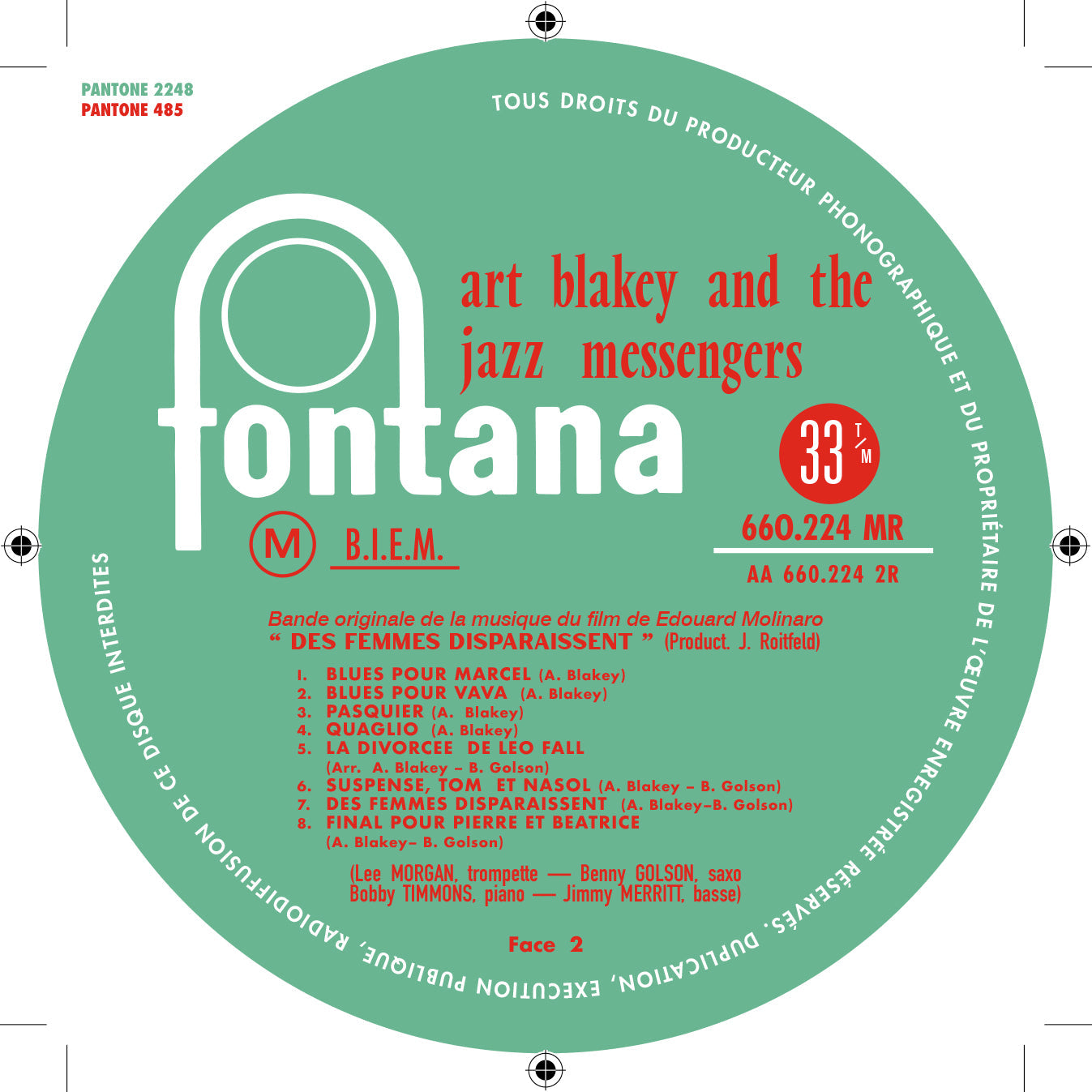 Art Blakey & The Jazz Messengers - Des Femmes Disparaissent - Sam 10" LP